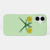 クロスした水仙 iPhone 16ケース (裏面横)
