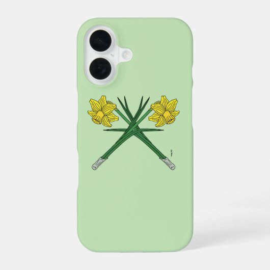 クロスした水仙 iPhone 16ケース (裏面)