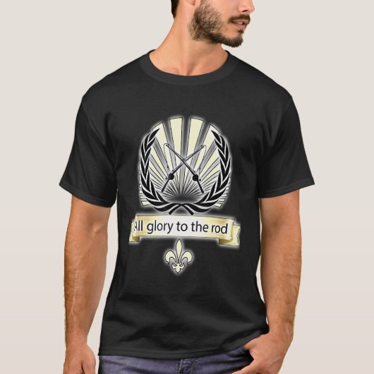 クロスした釣り竿 Tシャツ (正面)