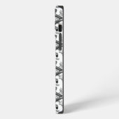 クロスした骨の透かし彫り iPhoneケース (左側面)
