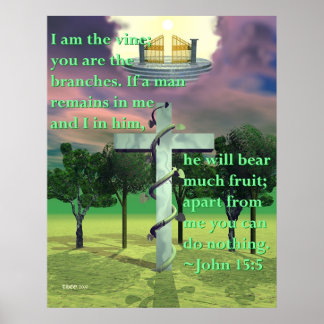 クロスとつる植物 ポスター