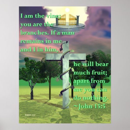 クロスとつる植物 ポスター (正面)