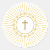 クロスとの最初の金ゴールド ラウンドシール (正面)