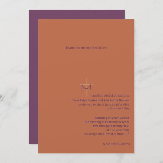 クロスとクロスの結婚式招待状 招待状 (正面/裏面)