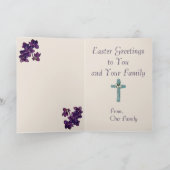 クロスとツリー復活祭グリーティングカード シーズンカード (内部)