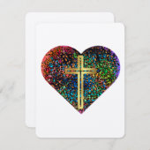 クロスとハートのバレンタインカード シーズンカード (正面/裏面)