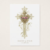 クロスとハート結婚カトリックの祈りの言葉 (正面)