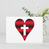 クロスとハート #3 ( 赤いハートの中のクロス ) 招待状 (スタンド正面)