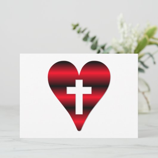 クロスとハート #3 ( 赤いハートの中のクロス ) 招待状 (スタンド正面)