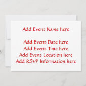 クロスとハート #3 ( 赤いハートの中のクロス ) 招待状 (裏面)