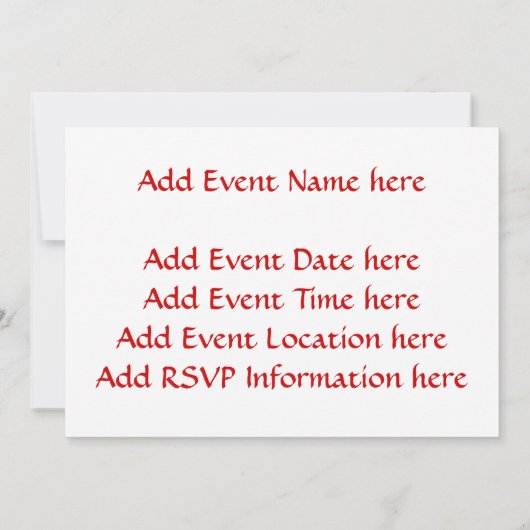 クロスとハート #3 ( 赤いハートの中のクロス ) 招待状 (裏面)