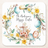 クロスとフローライースター スクエアペーパーコースター (正面)