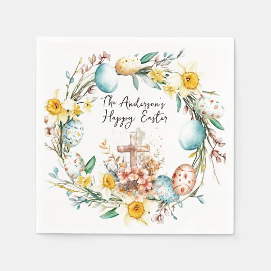 クロスとフローライースター スタンダードカクテルナプキン (正面)