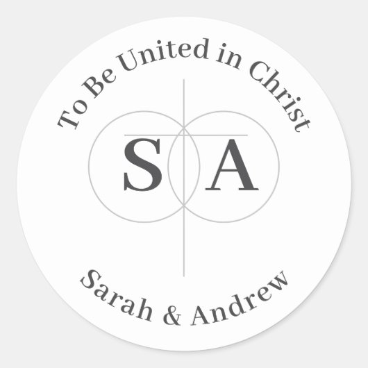 クロスとリングや輪モノグラ結婚ムの ラウンドシール (正面)