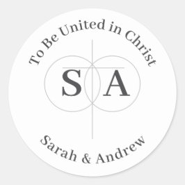 クロスとリングや輪モノグラ結婚ムの ラウンドシール