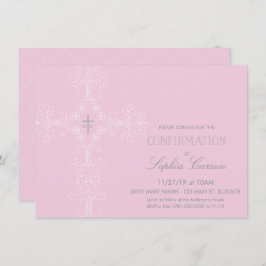 クロスと少女の確認招待状エレガント 招待状