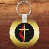 クロスと炎 キーホルダー (正面)