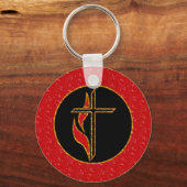 クロスと炎 キーホルダー (正面)