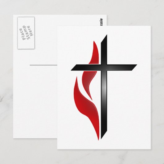 クロスと炎 ポストカード (正面/裏面)