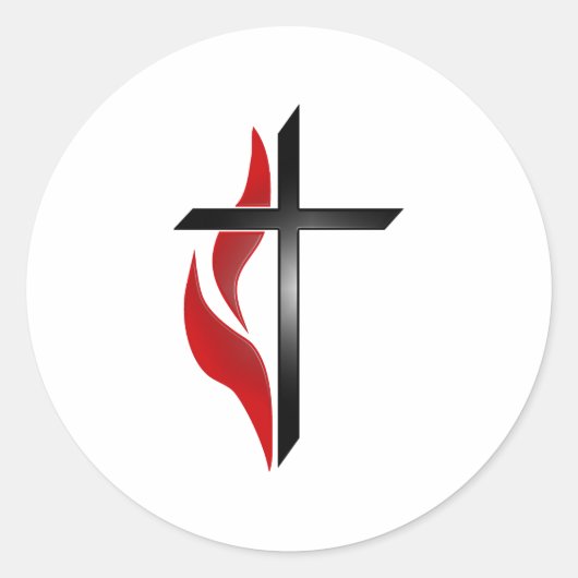 クロスと炎 ラウンドシール (正面)