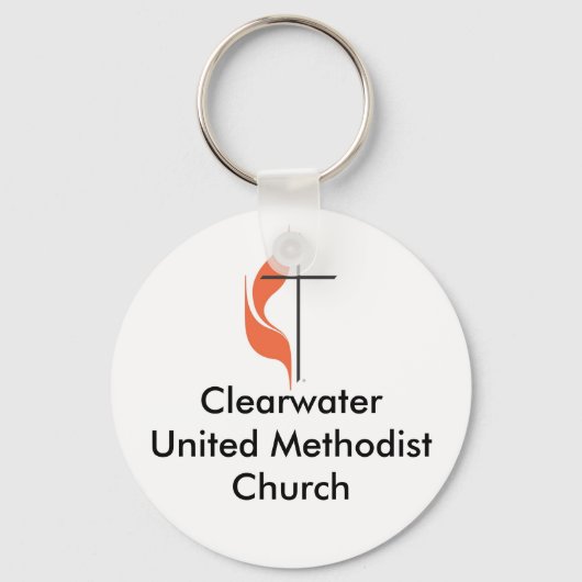 クロスと炎、ClearwaterUnited MethodistChurch キーホルダー (正面)