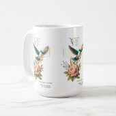 クロスと鳥のキリスト教デザイン コーヒーマグカップ (正面左)