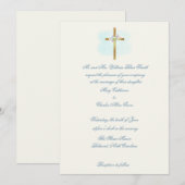 クロスに花のスプレー - オーダーメイドの結婚式の招待状 招待状 (正面/裏面)