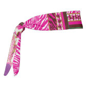 クロスの付いたピンクと白の壁紙 タイヘッドバンド (回転270)