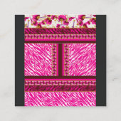 クロスの付いたピンクと白の壁紙 ロイヤリティカード (裏面)