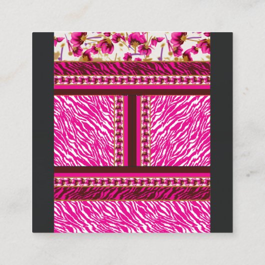 クロスの付いたピンクと白の壁紙 ロイヤリティカード (裏面)