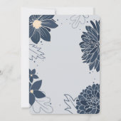 クロスはっきりしたバプテスマを持つ青い植物学 招待状 (裏面)