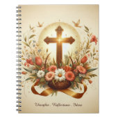 クロスアクセントとフローラアクセント付きバイブル・ジャーナル ノートブック (正面)