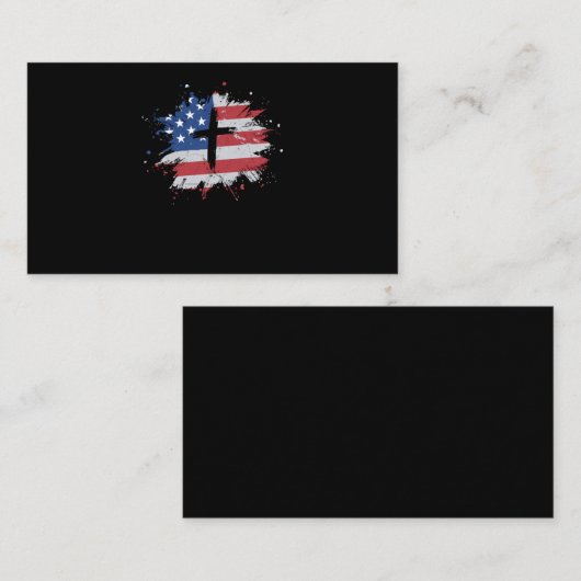 クロスアメリカ国旗のクリスチャンの男性 名刺 (正面/裏面)