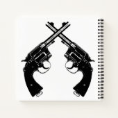 クロスアンティークリボルバー//黒のヴィンテージ銃 ノートブック (裏面)