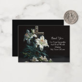 クロスアンドフラワーエレガンスサンキュー ノートカード (正面/裏面インサイチュ)