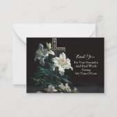 クロスアンドフラワーエレガンスサンキュー ノートカード (正面)