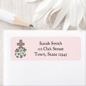 クロスアンドフラワーパーソナライズされた差出人住所 ラベル (インサイチュ)