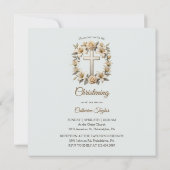 クロスアンドホワイトローズカトリック《キリスト教》洗礼式や命名式 招待状 (裏面)