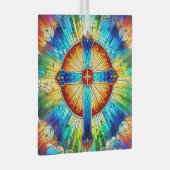 クロスインステンドグラスデザインオーナメントサンキャッチャー ガラスオーナメント (正面右)