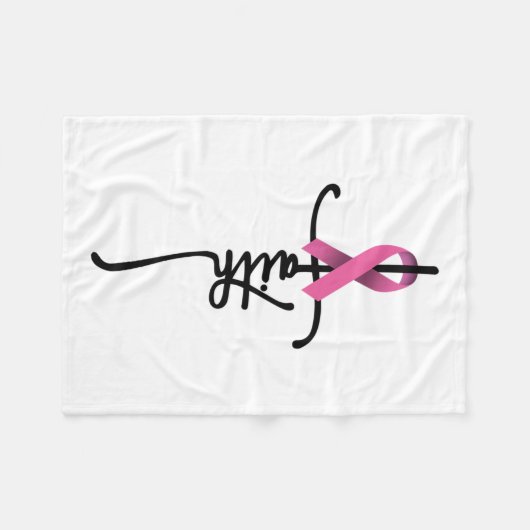 クロスウォリアー生存者ピンクリボン乳がん フリースブランケット (正面(横))