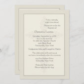 クロスウォーターマークベージュ色宗教招待状 招待状 (正面/裏面)