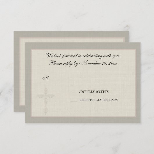 クロスウォーターマーク宗教対応カード 招待状 (正面/裏面)