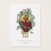 クロスエレガントカソリッ結婚クの祈りの言葉カード (正面)