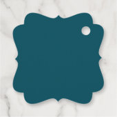 クロスエレガントダークシアンブルーバプテスマメッセージカード フェイバータグ (裏面)