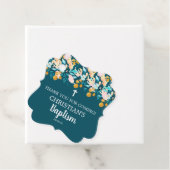 クロスエレガントダークシアンブルーバプテスマメッセージカード フェイバータグ (インサイチュ)