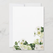 クロスエレガントバプテスマを持つ白いフローラの緑 招待状 (裏面)