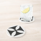 クロスエレガントパティ黒、ライトグレー コースター (側面)