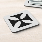 クロスエレガントパティ黒、ライトグレー コースター (左側)