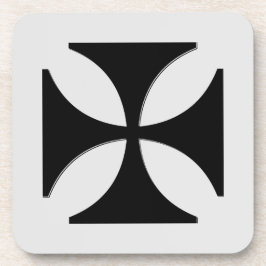 クロスエレガントパティ黒、ライトグレー コースター