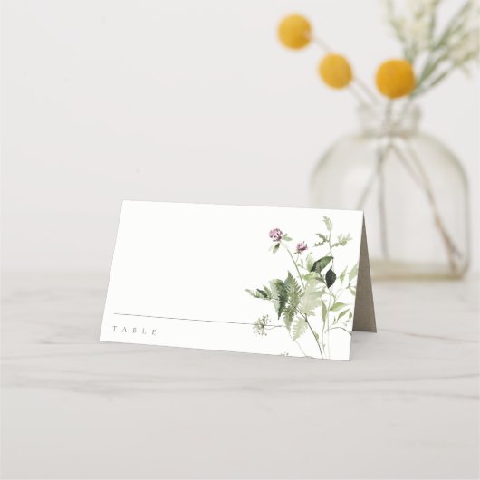 クロスエレガントパープルワイルドフラワーフローラバプテスマ プレイスカード (裏面)